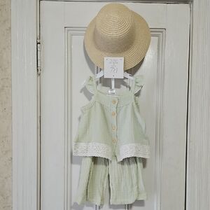 RZ Baby by Rachel Zoe Mint Green Boho Set w/ Hat – 12M (NWT